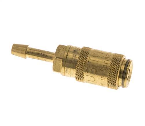 Brass DN 2.7 (Micro) Air Coupling Socket 3 mm Hose Pillar Double Shut-Off