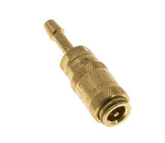 Brass DN 2.7 (Micro) Air Coupling Socket 3 mm Hose Pillar Double Shut-Off
