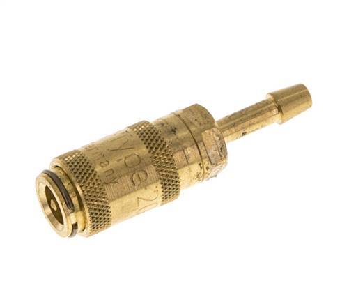 Brass DN 2.7 (Micro) Air Coupling Socket 3 mm Hose Pillar Double Shut-Off