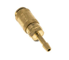 Brass DN 2.7 (Micro) Air Coupling Socket 3 mm Hose Pillar Double Shut-Off