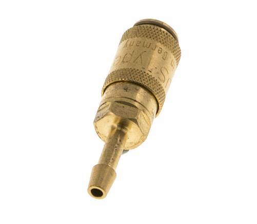 Brass DN 2.7 (Micro) Air Coupling Socket 3 mm Hose Pillar Double Shut-Off