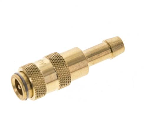 Latón DN 2,7 (Micro) Racor de acoplamiento de aire 5 mm Pilar de manguera Doble cierre