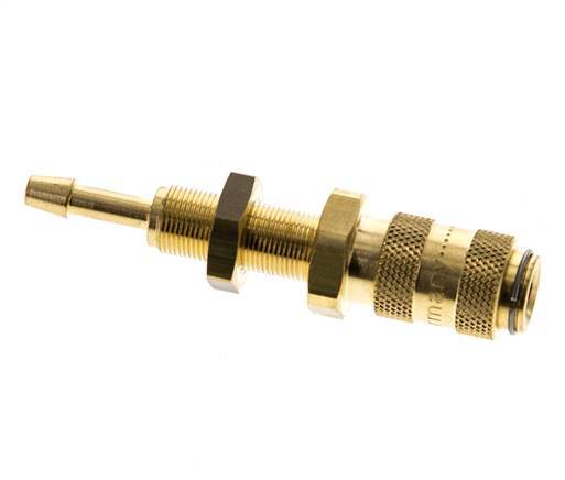 Brass DN 2.7 (Micro) Air Coupling Socket 3 mm Hose Pillar Bulkhead