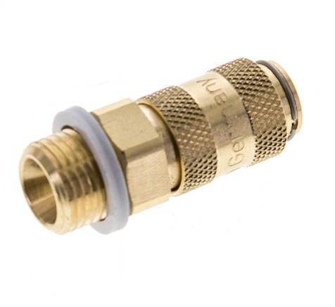 Latón DN 2,7 (Micro) Acoplamiento de aire Enchufe G 1/8 pulgada Macho Doble Cierre