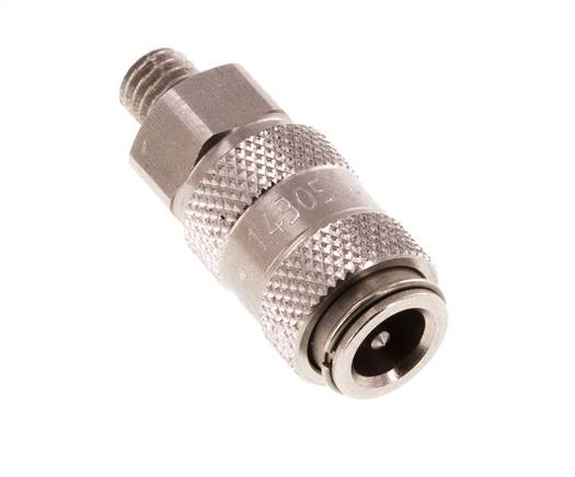 Acero inoxidable DN 2,7 (Micro) Acoplamiento de aire Enchufe G 1/8 pulgadas Macho Doble cierre