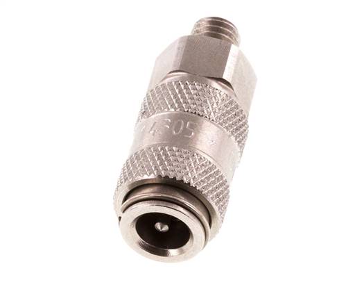 Acero inoxidable DN 2,7 (Micro) Acoplamiento de aire Enchufe G 1/8 pulgadas Macho Doble cierre