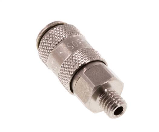Acero inoxidable DN 2,7 (Micro) Acoplamiento de aire Enchufe G 1/8 pulgadas Macho Doble cierre