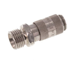 Stainless Steel 316L DN 2.7 (Micro) Air Coupling Socket G 1/8 inch Male Double Shut-Off