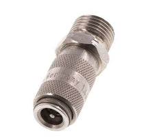Stainless Steel 316L DN 2.7 (Micro) Air Coupling Socket G 1/8 inch Male Double Shut-Off