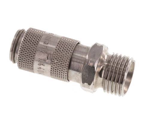 Stainless Steel 316L DN 2.7 (Micro) Air Coupling Socket G 1/8 inch Male Double Shut-Off
