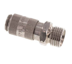 Stainless Steel 316L DN 2.7 (Micro) Air Coupling Socket G 1/8 inch Male Double Shut-Off