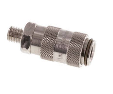 Stainless Steel 316L DN 2.7 (Micro) Air Coupling Socket M5 Male Double Shut-Off
