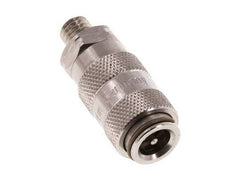 Stainless Steel 316L DN 2.7 (Micro) Air Coupling Socket M5 Male Double Shut-Off