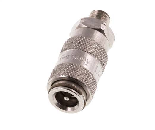 Stainless Steel 316L DN 2.7 (Micro) Air Coupling Socket M5 Male Double Shut-Off