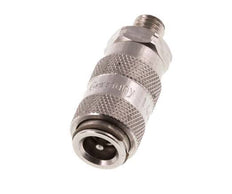 Stainless Steel 316L DN 2.7 (Micro) Air Coupling Socket M5 Male Double Shut-Off