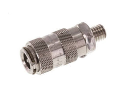Stainless Steel 316L DN 2.7 (Micro) Air Coupling Socket M5 Male Double Shut-Off