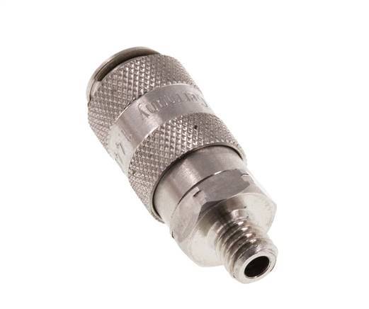 Stainless Steel 316L DN 2.7 (Micro) Air Coupling Socket M5 Male Double Shut-Off