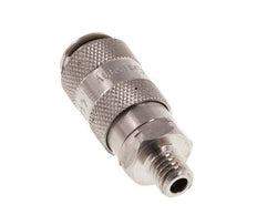 Stainless Steel 316L DN 2.7 (Micro) Air Coupling Socket M5 Male Double Shut-Off