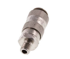 Stainless Steel 316L DN 2.7 (Micro) Air Coupling Socket M5 Male Double Shut-Off