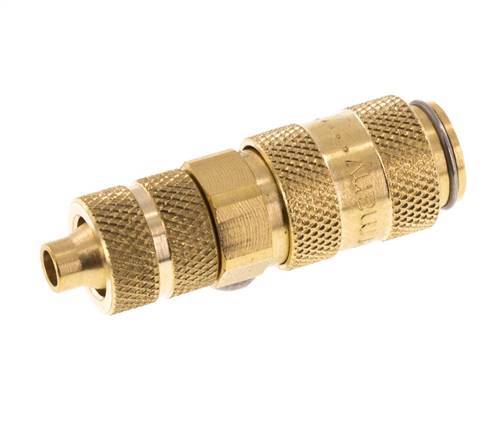 Brass DN 2.7 (Micro) Air Coupling Socket 4x6 mm Union Nut