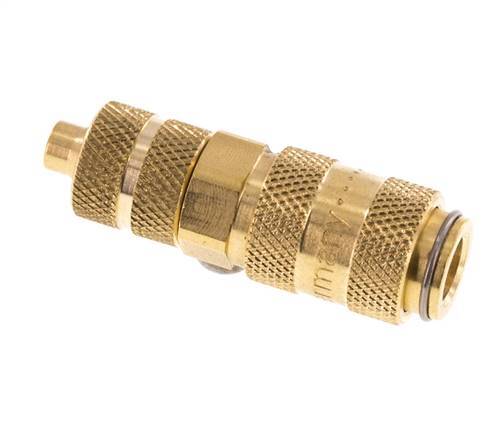 Brass DN 2.7 (Micro) Air Coupling Socket 4x6 mm Union Nut