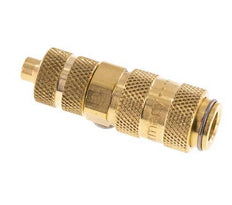Brass DN 2.7 (Micro) Air Coupling Socket 4x6 mm Union Nut