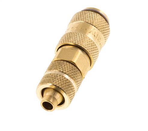 Brass DN 2.7 (Micro) Air Coupling Socket 4x6 mm Union Nut