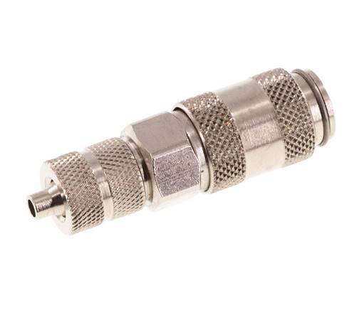 Nickel-plated Brass DN 2.7 (Micro) Air Coupling Socket 3x4.3 mm Union Nut