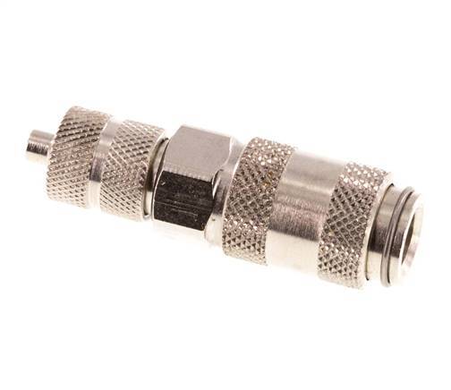 Nickel-plated Brass DN 2.7 (Micro) Air Coupling Socket 3x4.3 mm Union Nut
