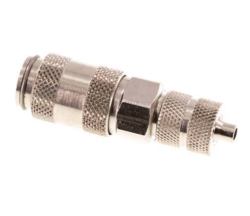 Nickel-plated Brass DN 2.7 (Micro) Air Coupling Socket 3x4.3 mm Union Nut