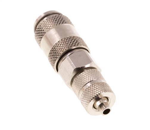 Nickel-plated Brass DN 2.7 (Micro) Air Coupling Socket 3x4.3 mm Union Nut