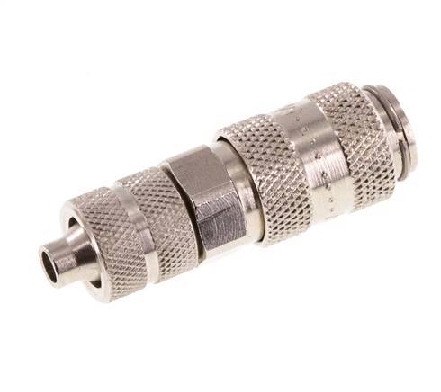 Nickel-plated Brass DN 2.7 (Micro) Air Coupling Socket 4x6 mm Union Nut