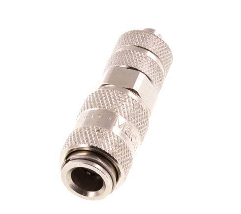 Nickel-plated Brass DN 2.7 (Micro) Air Coupling Socket 4x6 mm Union Nut