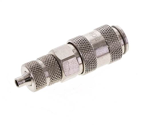 Latón niquelado DN 2,7 (Micro) Racor de acoplamiento de aire Tuerca de unión de 3x4,3 mm Cierre doble