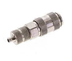 Latón niquelado DN 2,7 (Micro) Racor de acoplamiento de aire Tuerca de unión de 3x4,3 mm Cierre doble