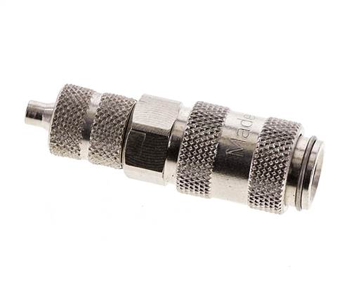 Latón niquelado DN 2,7 (Micro) Racor de acoplamiento de aire Tuerca de unión de 3x4,3 mm Cierre doble