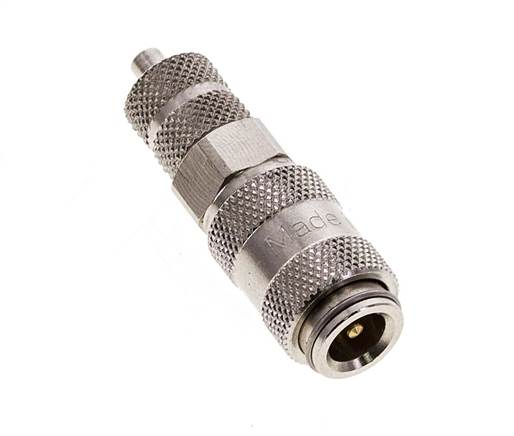 Latón niquelado DN 2,7 (Micro) Racor de acoplamiento de aire Tuerca de unión de 3x4,3 mm Cierre doble