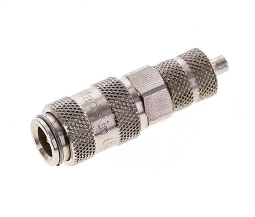Latón niquelado DN 2,7 (Micro) Racor de acoplamiento de aire Tuerca de unión de 3x4,3 mm Cierre doble