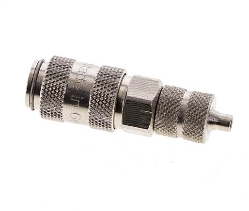 Latón niquelado DN 2,7 (Micro) Racor de acoplamiento de aire Tuerca de unión de 3x4,3 mm Cierre doble