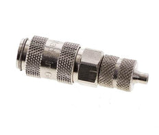 Latón niquelado DN 2,7 (Micro) Racor de acoplamiento de aire Tuerca de unión de 3x4,3 mm Cierre doble