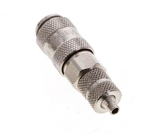 Latón niquelado DN 2,7 (Micro) Racor de acoplamiento de aire Tuerca de unión de 3x4,3 mm Cierre doble
