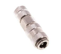Stainless steel DN 2.7 (Micro) Air Coupling Socket 4x6 mm Union Nut Double Shut-Off