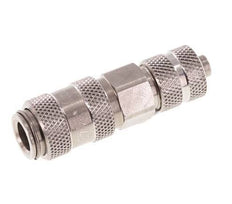 Stainless steel DN 2.7 (Micro) Air Coupling Socket 4x6 mm Union Nut Double Shut-Off