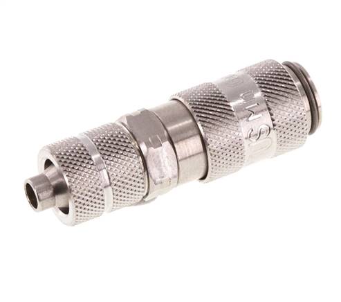 Acero inoxidable 316L DN 2,7 (Micro) Acoplamiento de aire Toma 4x6 mm Tuerca de unión Cierre doble