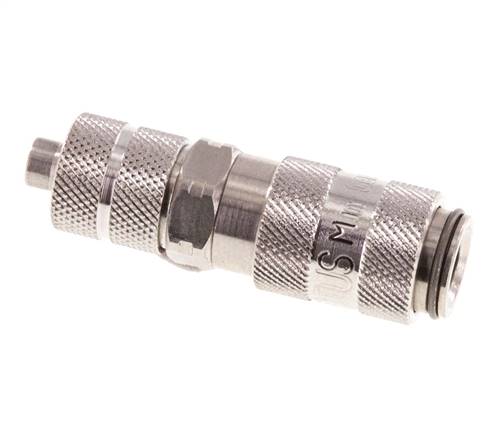 Acero inoxidable 316L DN 2,7 (Micro) Acoplamiento de aire Toma 4x6 mm Tuerca de unión Cierre doble