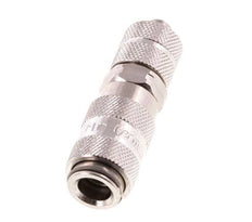 Acero inoxidable 316L DN 2,7 (Micro) Acoplamiento de aire Toma 4x6 mm Tuerca de unión Cierre doble