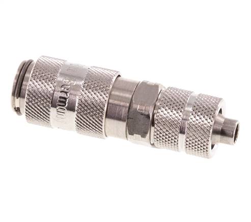 Acero inoxidable 316L DN 2,7 (Micro) Acoplamiento de aire Toma 4x6 mm Tuerca de unión Cierre doble