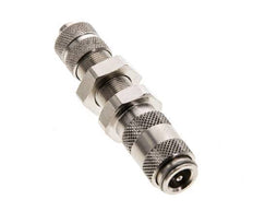Nickel-plated Brass DN 2.7 (Micro) Air Coupling Socket 4x6 mm Union Nut Bulkhead Double Shut-Off