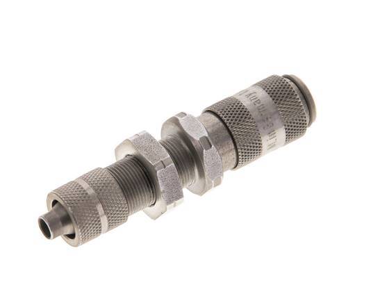Stainless Steel 316L DN 2.7 (Micro) Air Coupling Socket 4x6 mm Union Nut Bulkhead