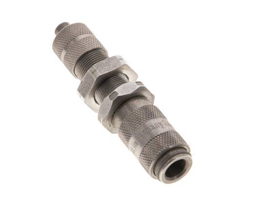 Stainless Steel 316L DN 2.7 (Micro) Air Coupling Socket 4x6 mm Union Nut Bulkhead